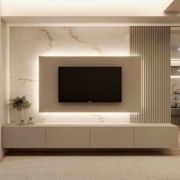 Vách Tivi Gỗ Phối Sóng Lam 8